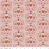 Image of the Garden Dreams Floral Damask Dusty Pink quilting cotton fabric by Amber Elliot for Riley Blake Designs. Features damask flowers on a muted pink background. 
Cute Little Fabric Shop