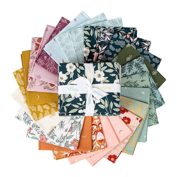 Image of the Garden Dreams 24 piece fat quarter bundle by Amber Elliot for Riley Blake Designs. Features a floral fabric with various background of green, pink, orange, and yellow.
Cute Little Fabric Shop