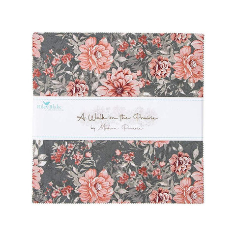 Image of the A Walk on the Prairie 10 inch stacker by Modern Prairie for Riley Blake Designs. Features floral fabrics with pink, grey, and cream.
Cute Little Fabric Shop