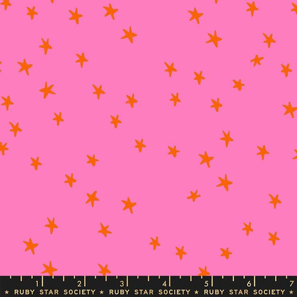 3 Yard Cut - Starry WIDE BACK RS4111 Vivid Pink - Moda Fabrics - 107/108" Wide Stars Multicolor - Quilting Cotton Fabric