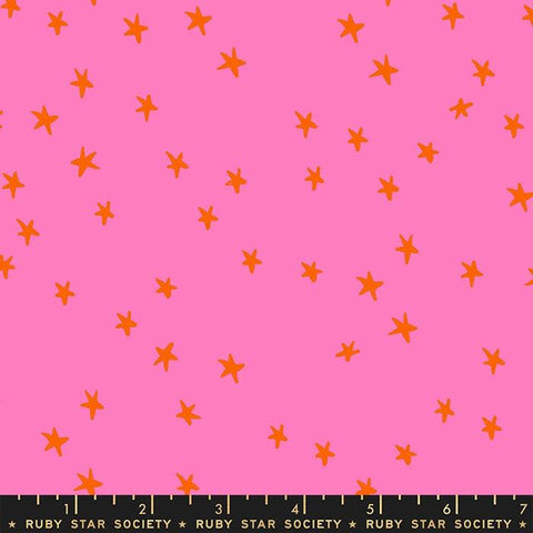 3 Yard Cut - SALE Starry WIDE BACK RS4111 Vivid Pink - Moda Fabrics - 107/108" Wide Stars Multicolor - Quilting Cotton Fabric