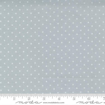 Fat Quarter End of Bolt - SALE Twinkle 24106 Fog - Moda Fabrics - Gray Grey Star Dots - Quilting Cotton Fabric