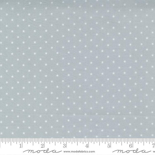Fat Quarter End of Bolt - SALE Twinkle 24106 Fog - Moda Fabrics - Gray Grey Star Dots - Quilting Cotton Fabric
