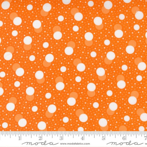 27" End of Bolt - SALE Too Cute to Spook Double Trouble 22424 Orange - Moda - Halloween White Polka Dot Dots Dotted - Quilting Cotton Fabric