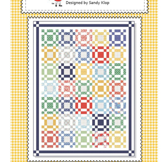 Image of the All Squared Up quilt pattern by American Jane for Riley Blake Designs. Features squares of multicolored fabric on a white background.
Cute Little Fabric Shop