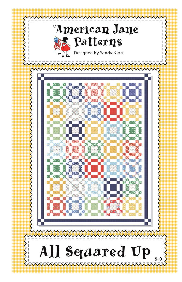 Image of the All Squared Up quilt pattern by American Jane for Riley Blake Designs. Features squares of multicolored fabric on a white background.
Cute Little Fabric Shop