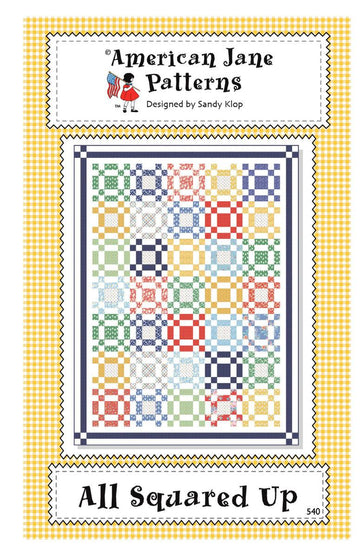 Image of the All Squared Up quilt pattern by American Jane for Riley Blake Designs. Features squares of multicolored fabric on a white background.
Cute Little Fabric Shop