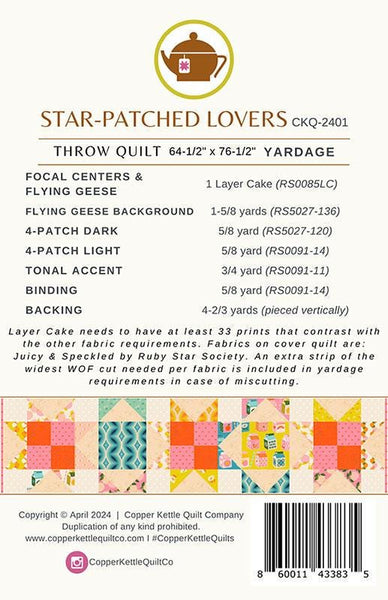 Image of the Star-Patched Lovers quilt pattern by Copper Kettle Quilt Company. Features the fabric requirements to construct the quilt.
Cute Little Fabric Shop