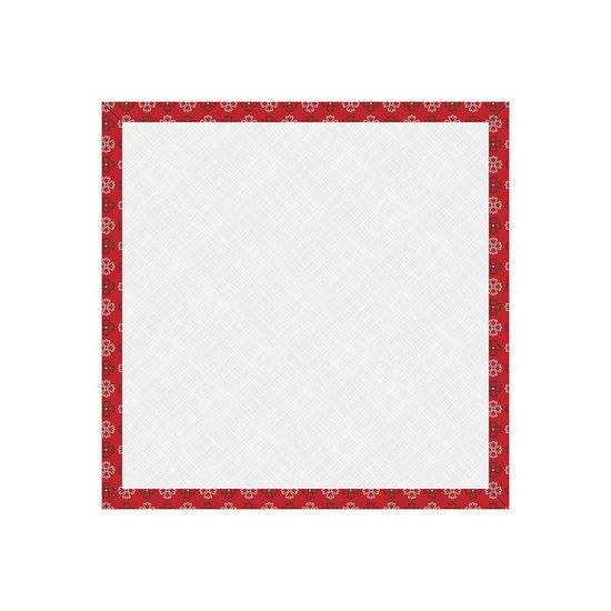 Image of the 10" Design Board Autumn Schoolhouse by Lori Holt for Riley Blake Designs. Features a 10 inch square with cardboard and batting with a red border. 
Cute Little Fabric Shop
