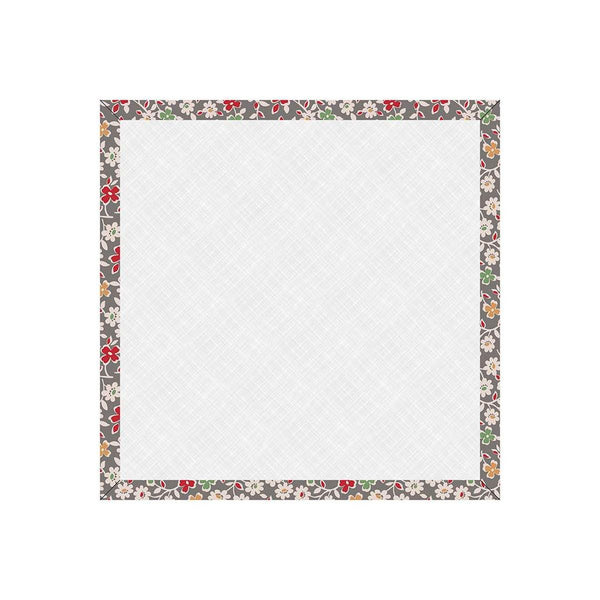 Image of the 10&quot; Design Board Autumn Milk Can by Lori Holt for Riley Blake Designs. Features a 10 inch square with cardboard and batting with a gray brown floral border. 
Cute Little Fabric Shop