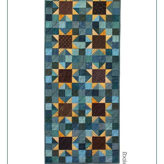 Image of the Sunflowers Runner Pattern by Jen Daly Quilts for Riley Blake Designs. Features sunflowers on a blue background.
Cute Little Fabric Shop