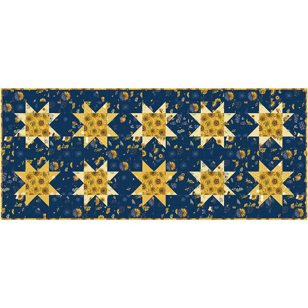 SALE Sunflowers Runner Quilt PATTERN P200 by Jen Daly Quilts - Riley Blake Design - INSTRUCTIONS Only - Pieced Stars