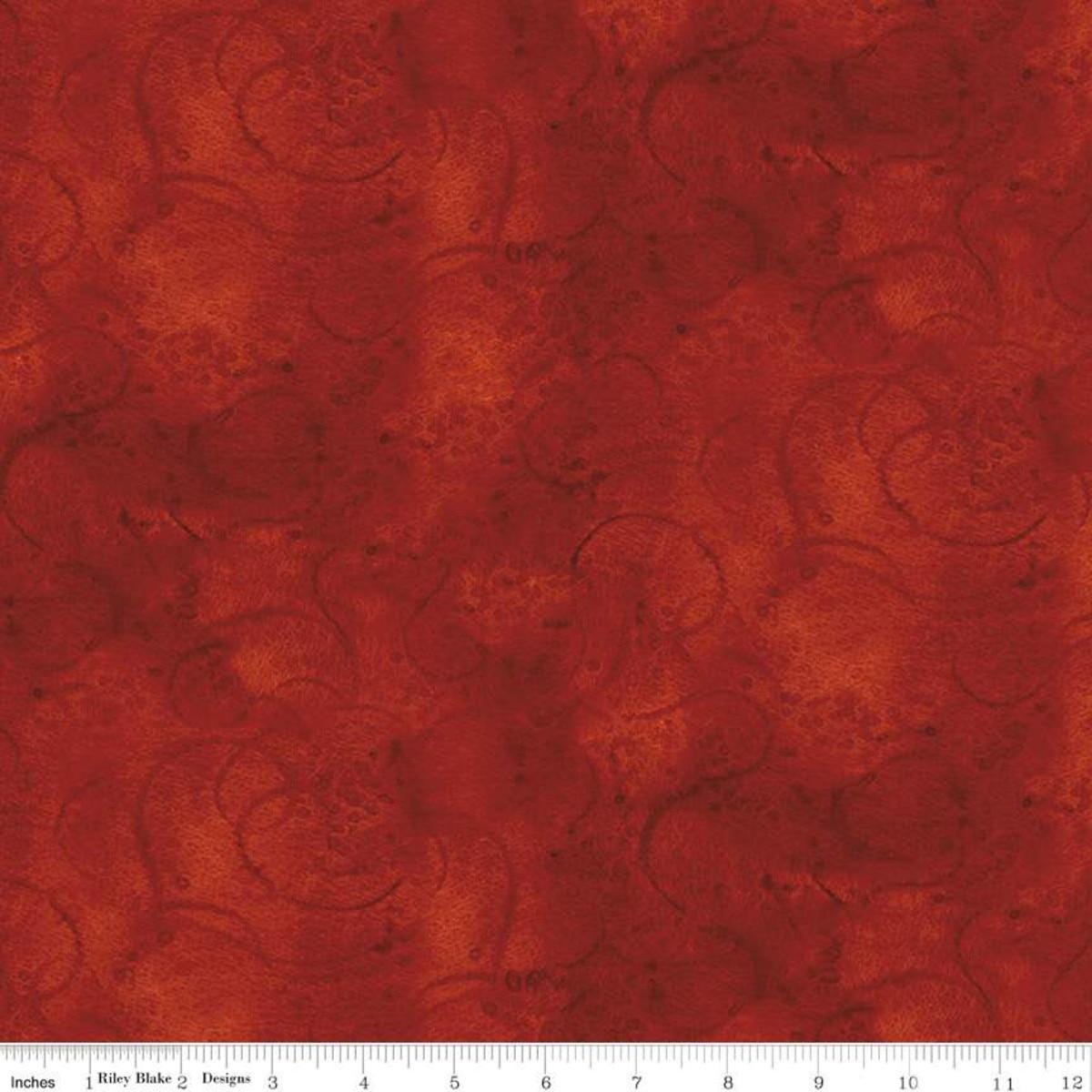 Image of the Painters Watercolor Swirl Dark Red quilting cotton fabric by J. Wecker Frisch for Riley Blake Designs. Features an abstract swirl watercolor design in dark red. 
Cute Little Fabric Shop