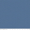 Image of the Farm Girl Vintage Companion Prints Honeycomb Denim quilting cotton fabric by Lori Holt for Riley Blake Designs. Features a honeycomb pattern on a dark blue background. 
Cute Little Fabric Shop