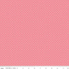 Image of the Swiss Dot Sugar Pink quilting cotton fabric by The RBD Designers for Riley Blake Designs. Features white dots on pink swiss dots. 
Cute Little Fabric Shop