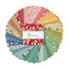 Image of the Home Town quilting cotton 5 inch stacker by Lori Holt for Riley Blake Designs. Features floral patterns on various backgrounds. 
Cute Little Fabric Shop
