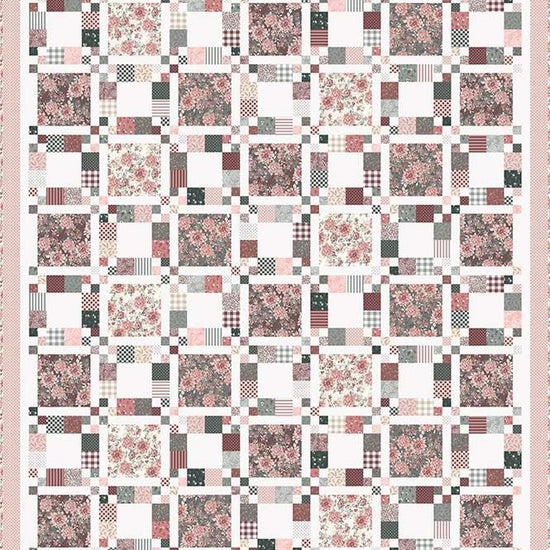 Image of the Prairie Picnic quilt pattern by Modern Prairie for Riley Blake Designs. Features squares on a quilt. 
Cute Little Fabric Shop