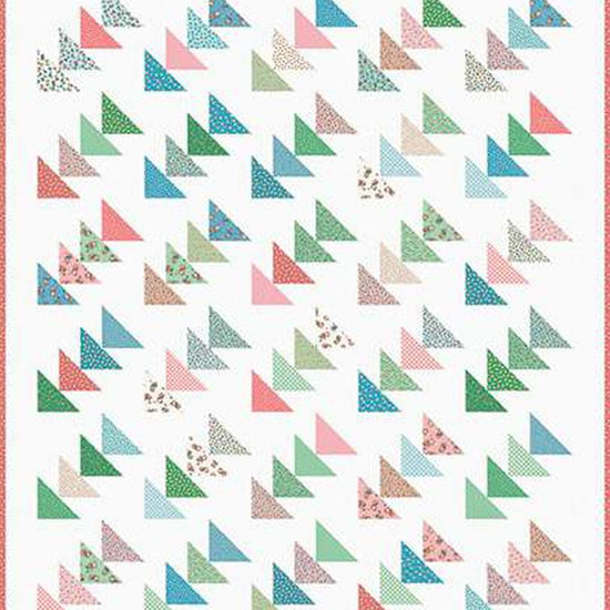 Image of the Early Bird quilt pattern by Nova Birchfield from Its Sew Emma for Riley Blake Designs. Features a triangle quilt pattern designs. 
Cute Little Fabric Shop