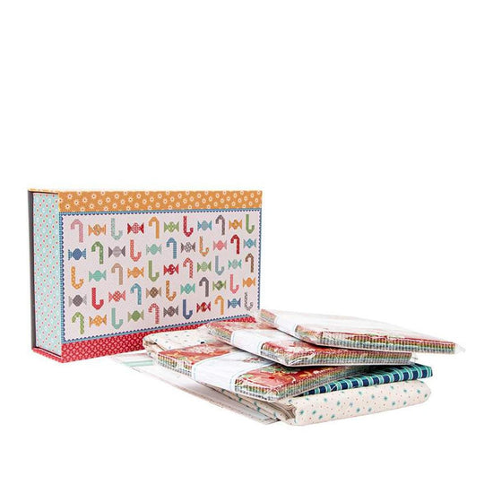 Image of the Christmas Candy Runner Boxed Kit by Lori Holt for Riley Blake Designs. Features candy canes and small candies on a runner kit on a colorful box.
Cute Little Fabric Shop