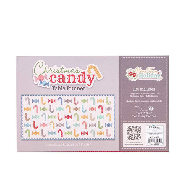 Image of the Christmas Candy Runner Boxed Kit by Lori Holt for Riley Blake Designs. Features candy canes and small candies on a runner kit on a colorful box.
Cute Little Fabric Shop
