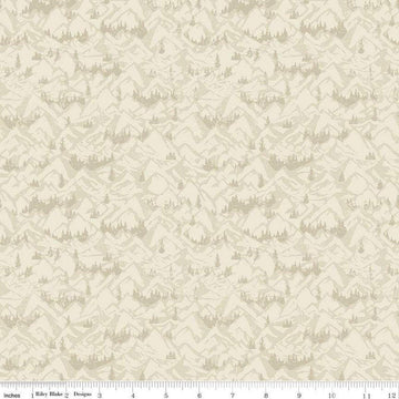 Legends of the National Parks Mountains C13284 Cream - Riley Blake - Tone-on-Tone - Quilting Cotton Fabric