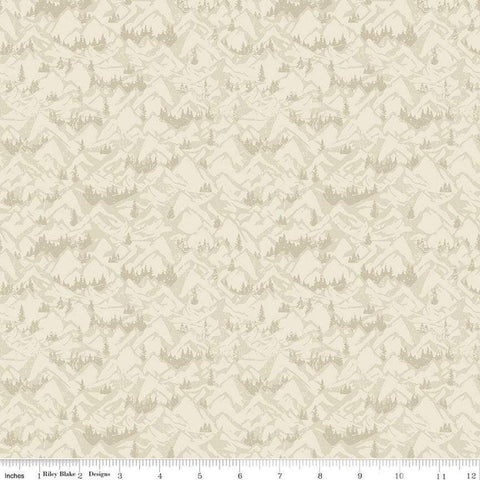 Legends of the National Parks Mountains C13284 Cream - Riley Blake - Tone-on-Tone Trees - Quilting Cotton Fabric