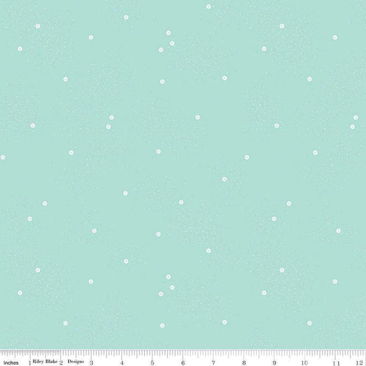 SALE Dainty Daisy C665 Songbird - Riley Blake Designs - Floral Flowers Pin Dots - Quilting Cotton Fabric