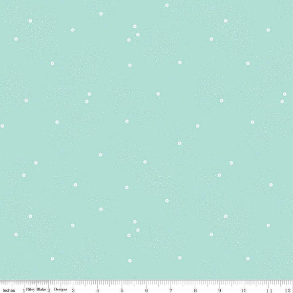 Dainty Daisy C665 Songbird by Riley Blake Designs - Floral Flowers Pin Dots - Quilting Cotton Fabric