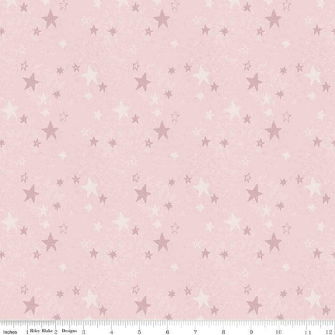 Image of the Flannel Safari Stargazing Girl Stars Pink flannel fabric by Riley Blake Designs. Features animals on a light pink background. 
Cute Little Fabric Shop