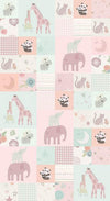FLANNEL Safari Stargazing Girl Cheater Print F15315 Multi - Riley Blake Designs - Patchwork Animals Stars - FLANNEL Cotton Fabric