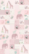FLANNEL Safari Stargazing Girl Cheater Print F15315 Pink - Riley Blake Designs - Patchwork Animals Stars - FLANNEL Cotton Fabric