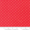Image of the Laguna Sunrise Orange Peel Geranium quilting cotton fabric by Sherri & Chelsi for Moda Fabrics. Features small geometric orange peels on a bright red background. 
Cute Little Fabric Shop