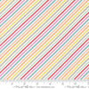 Image of the Laguna Sunrise Stripes Off White quilting cotton fabric by Sherri & Chelsi for Moda Fabrics. Features diagonal stripes on a white background. 
Cute Little Fabric Shop