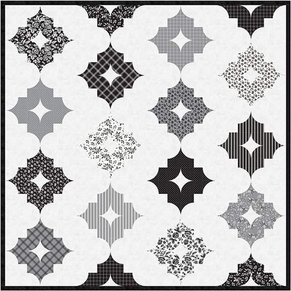 Image of the Nordic Nights quilt pattern by Melissa Corry for Riley Blake Designs. Features a geometric block on a white background.
Cute Little Fabric Shop