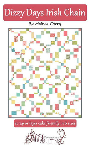 Image of the Dizzy Days Irish Chain quilt pattern by Melissa Corry for Riley Blake Designs. Features a chaotic chain pattern on a white quilt background.
Cute Little Fabric Shop