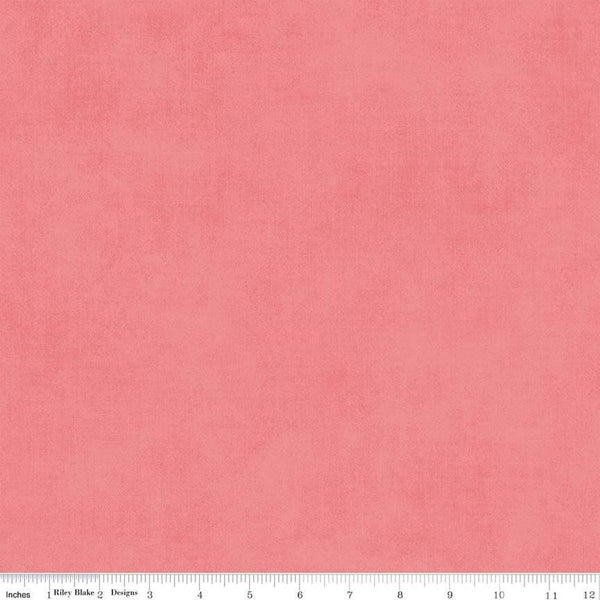 Image of the Shades Lipstock quilting cotton fabric by Riley Blake Designs. Features a coral pink fabric with a mottled semisold background. 
Cute Little Fabric Shop