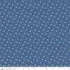Image of the Prim Blossom Denim quilting cotton fabric by Lori Holt for Riley Blake Designs. Features small blossoms on a dark blue background.
Cute Little Fabric Shop