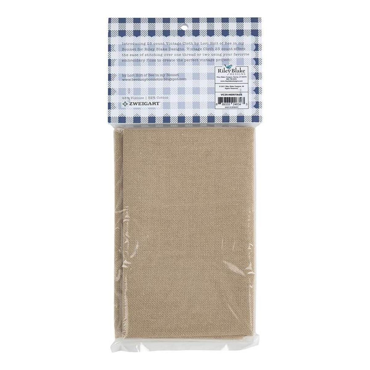 Image of the Vintage Cloth 25-Count Heritage by Lori Holt for Riley Blake Designs. Features an 18x27 inch piece of fabric in a tan color. 
Cute Little Fabric Shop