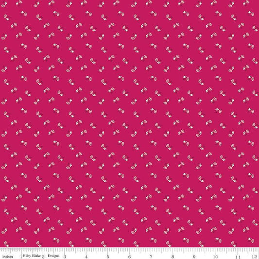 Tulip Cottage Flower Toss C14266 Berry - Riley Blake Designs - Floral Flowers - Quilting Cotton Fabric