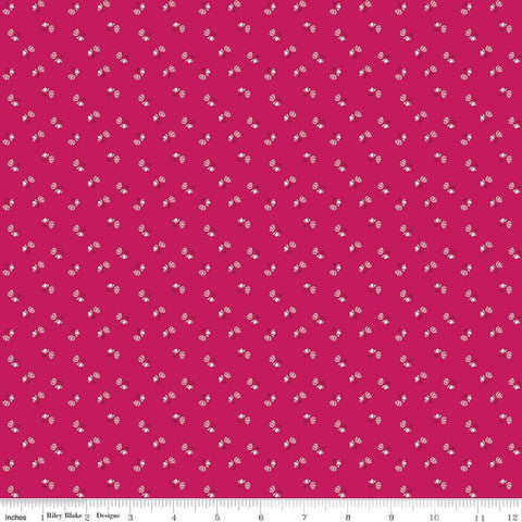 Tulip Cottage Flower Toss C14266 Berry by Riley Blake Designs - Floral Flowers - Quilting Cotton Fabric