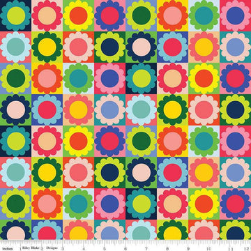 Fat Quarter End of Bolt - SALE Copacetic Flower Pie C14681 Multi - Riley Blake Designs - Floral Flowers - Quilting Cotton Fabric