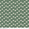Image of the Wanderlust Carnation Green quilting cotton fabric by Danelys Sidron for Riley Blake Designs. Features flowers and leaves on a green background. 
Cute Little Fabric Shop