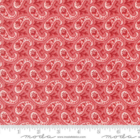 Grand Haven Bandana Paisley 14986 Cherry - Moda Fabrics - Stripe Geometric Abstract - Quilting Cotton Fabric