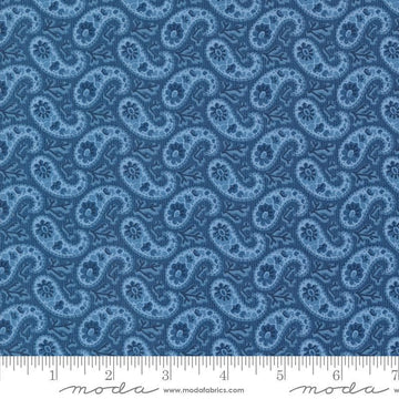 Grand Haven Bandana Paisley 14986 Nautical Blue - Moda Fabrics - Stripe Geometric Abstract - Quilting Cotton Fabric
