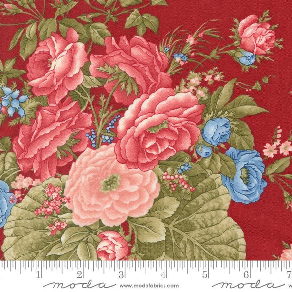 Grand Haven Cabbage Rose 14980 Crimson - Moda Fabrics - Floral Flower - Quilting Cotton Fabric