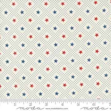 Fat Quarter End of Bolt - SALE Grand Haven Star Check 14982 Cream - Moda Fabrics - Stars Dots Scattered - Quilting Cotton Fabric