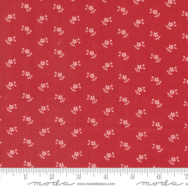 SALE Grand Haven Calico Daisy 14984 Cherry - Moda Fabrics - Small Floral Flowers Blossoms - Quilting Cotton Fabric