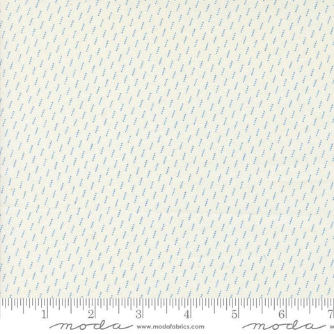 Grand Haven Dotted Shirting 14988 Cream Sky - Moda Fabrics - Small Striped Dots - Quilting Cotton Fabric