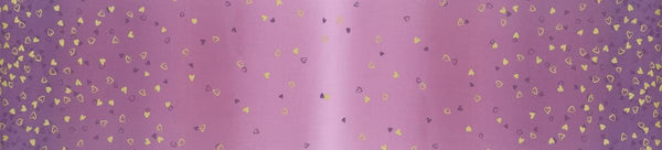 I Heart Ombre METALLIC 10875 Mauve - Moda - Light to Darker Purple with Gold SPARKLE Stars - Quilting Cotton Fabric