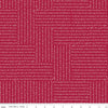 Image of the Perennial Words Red quilting cotton fabric by Jill Finley for Riley Blake Designs. Features flower themed text on a maroon background. 
Cute Little Fabric Shop